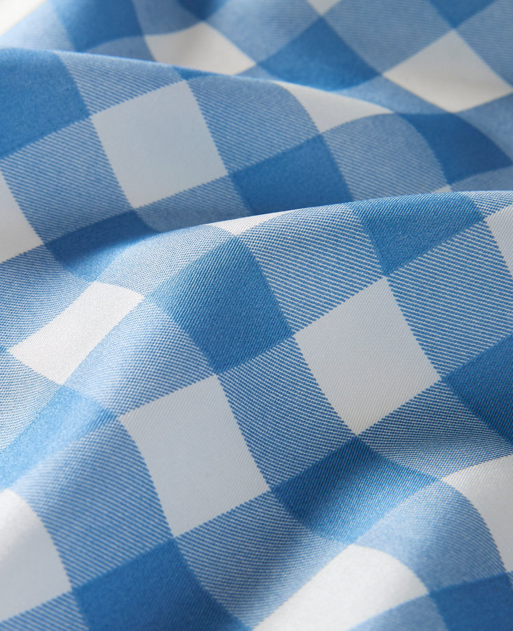Ann Taylor Weekend Gingham Silk Scarf Vista Blue Women's