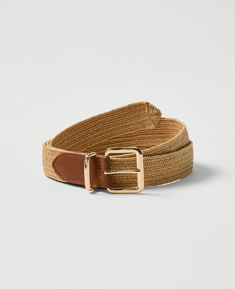 Straw Square Buckle Belt