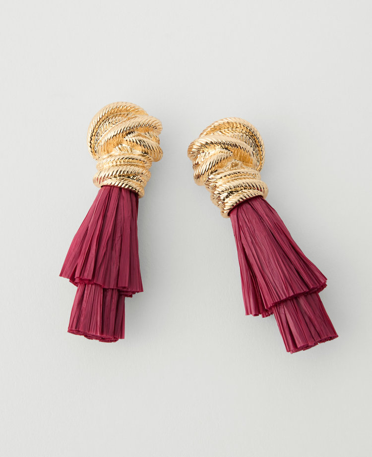 Knotted Tassel Drop Earrings