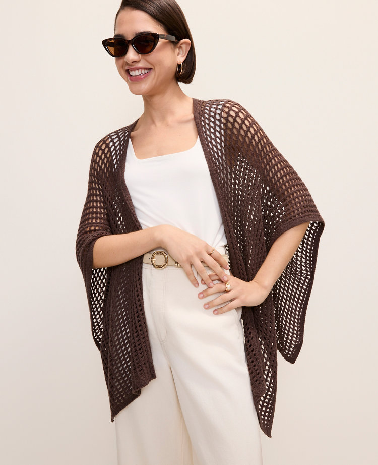 Crochet Wrap Poncho - Pure Chocolate