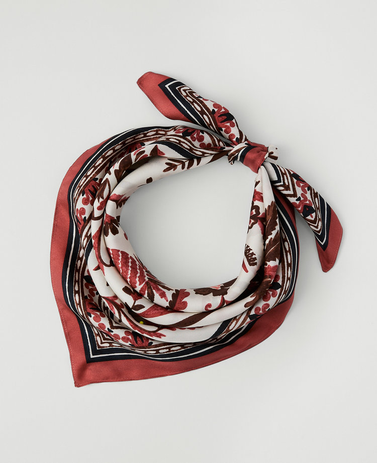 Palm Print Silk Scarf