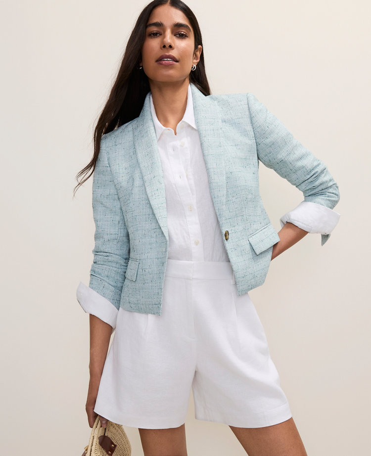 The Petite Modern Newbury Blazer in Tweed carousel Product Image 1