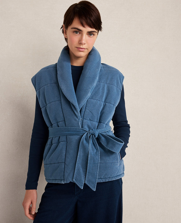 Haven Well Within Indigo Cotton Terry Quilted Vest