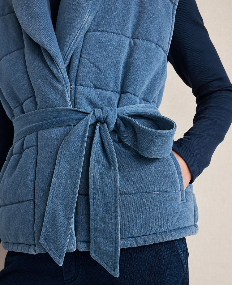 Haven Well Within Indigo Cotton Terry Quilted Vest
