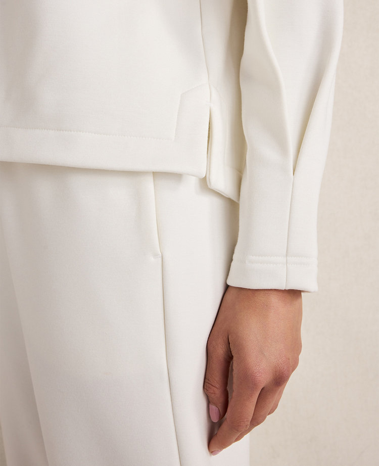 Haven Well Within Soft-Brushed Fleece Pleated Crewneck