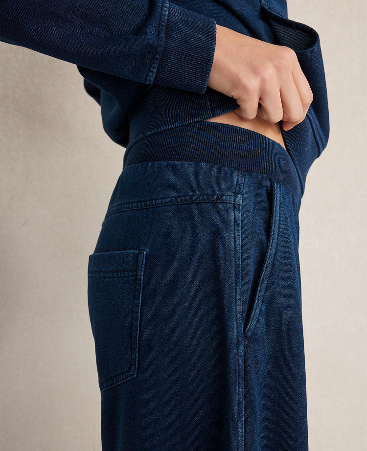 Haven Well Within Indigo Cotton Terry Wide Leg Pants
