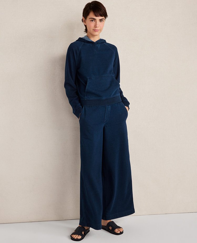 Haven Well Within Indigo Cotton Terry Wide Leg Pants