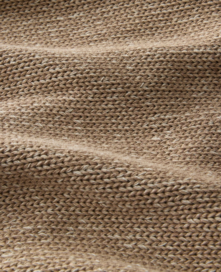 Ann Taylor Haven Well Within Organic Cotton Linen Plaited V-Neck Cardigan Taupe Women's