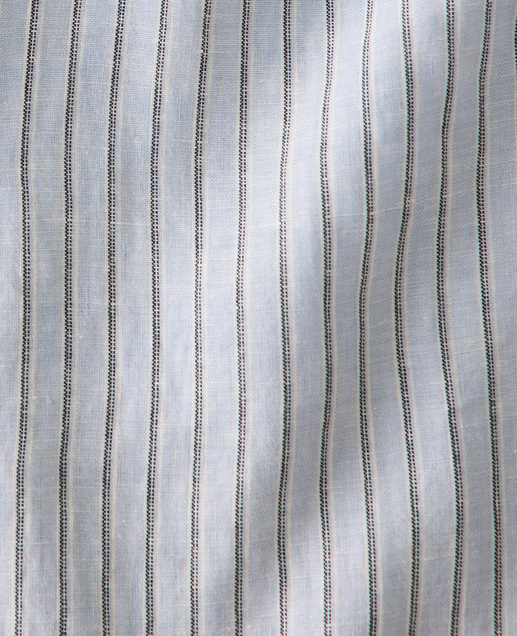 Ann Taylor Haven Well Within The Daily Shirt Linen Stripe Ocean Wave Women's