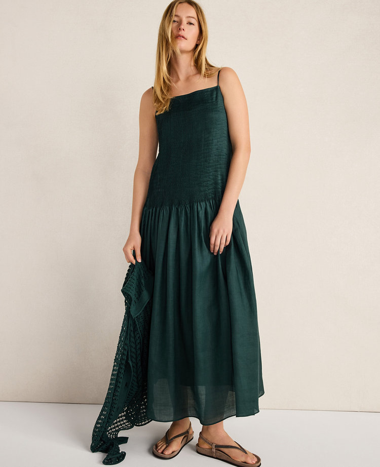 Haven Well Within Ramie Blend Pleated Maxi Dress