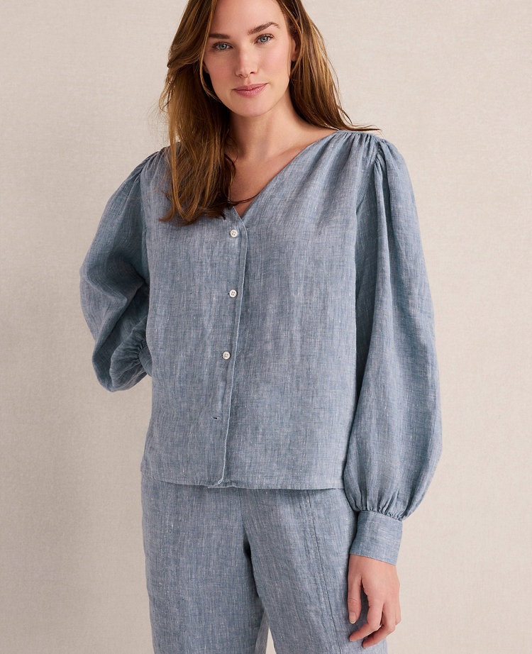 Haven Well Within Linen V-Neck Blouse