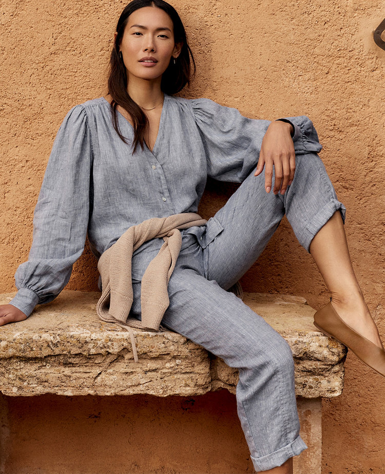 Haven Well Within Linen V-Neck Blouse