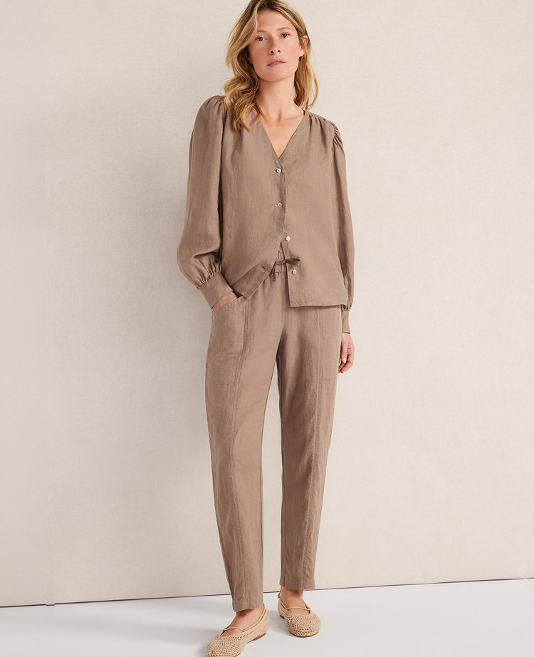Haven Well Within Linen V-Neck Blouse