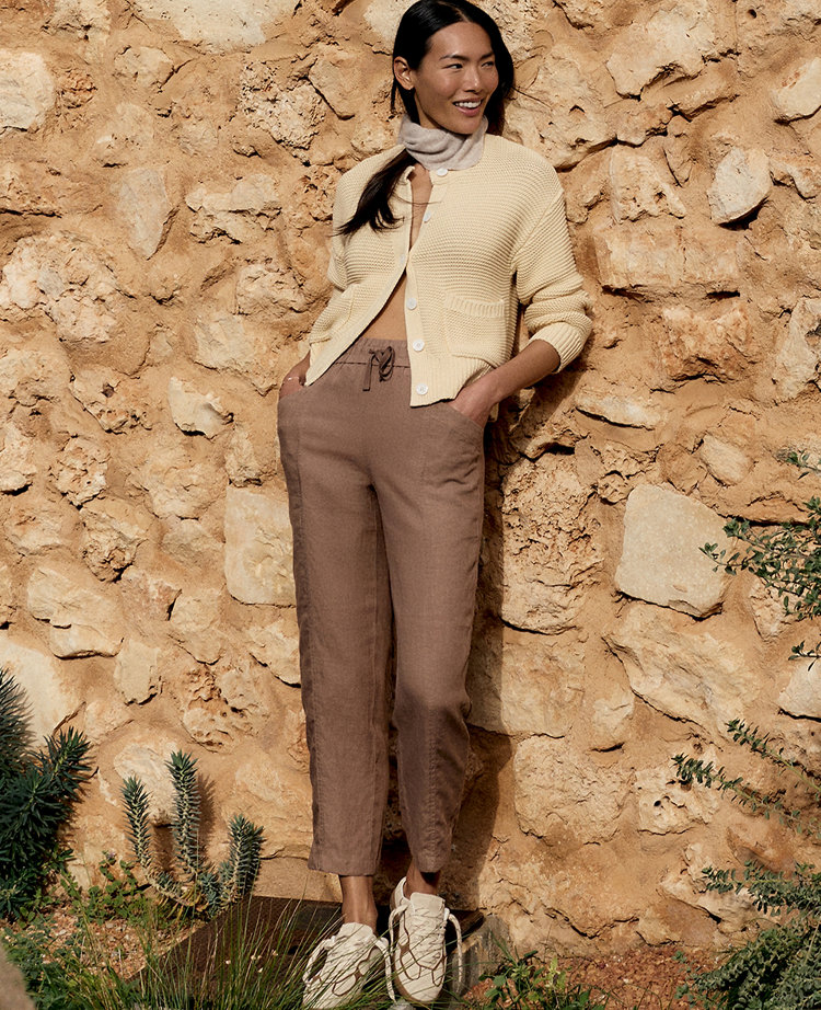 Ann Taylor Haven Well Within Linen Straight Leg Pants Women's