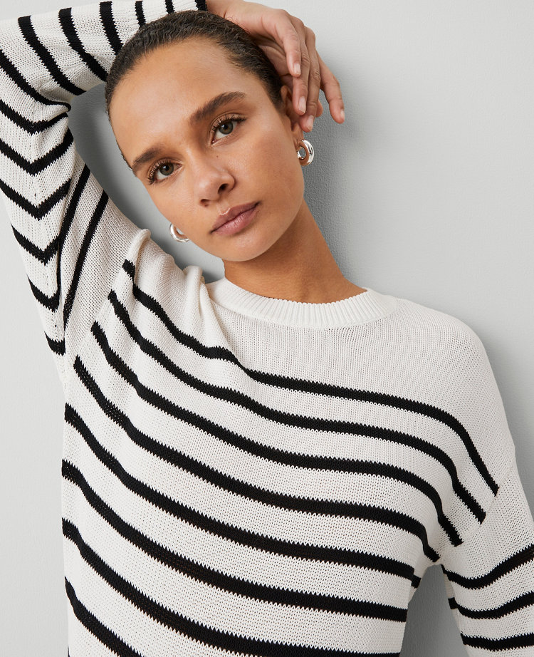 Petite Weekend Collection Striped Wedge Sweater