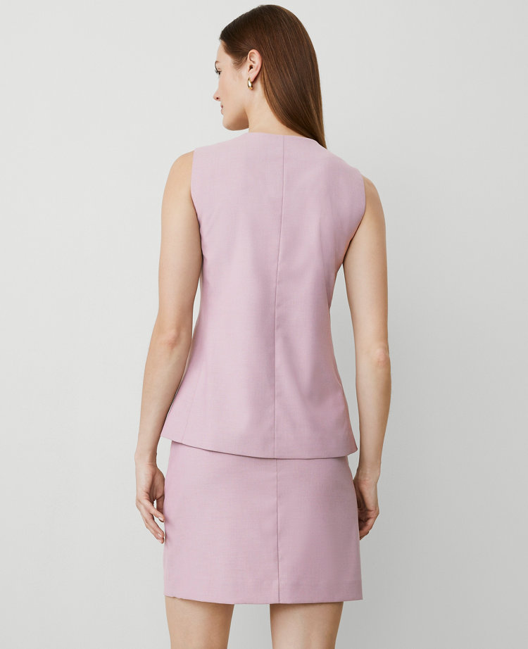 The Petite Long Crew Neck Vest