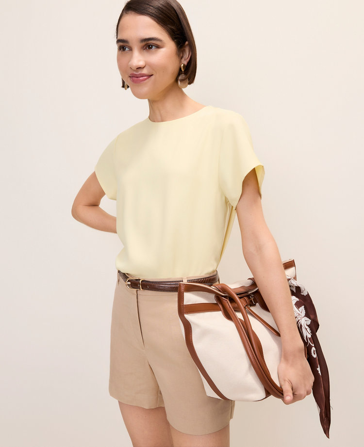 Petite Mixed Media Crew Neck Tee