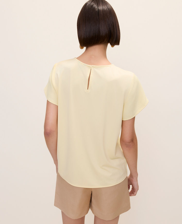 Petite Mixed Media Crew Neck Tee