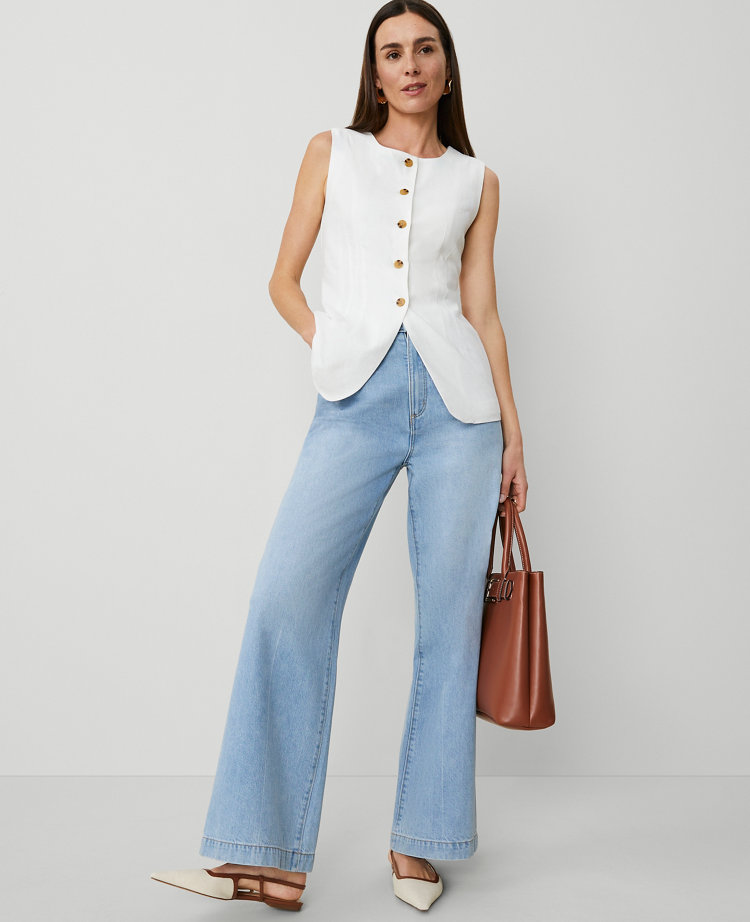 Linen-Blend Vest Top