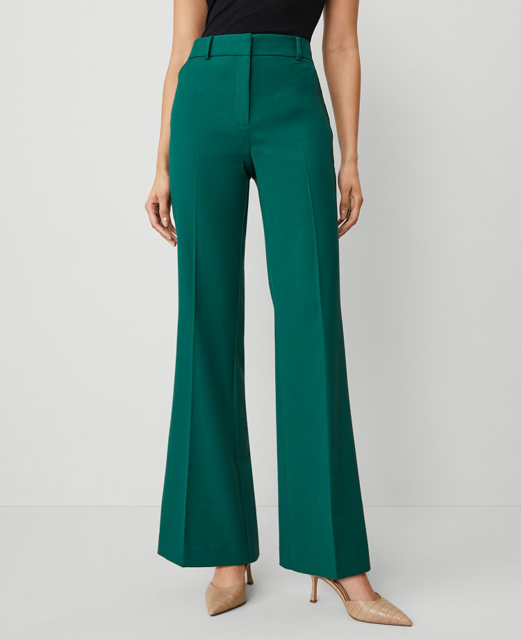 The Flare Trouser Pant in Textured Drape — Curvy Fit