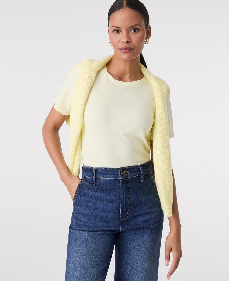 Ann Taylor Crew Neck T-Shirt Women's