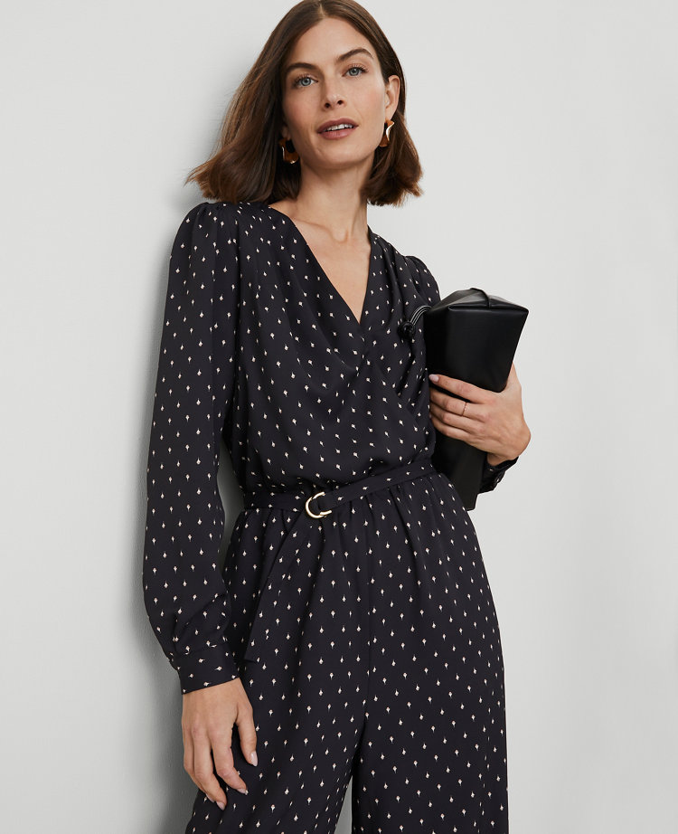 Dotted Wrap Jumpsuit