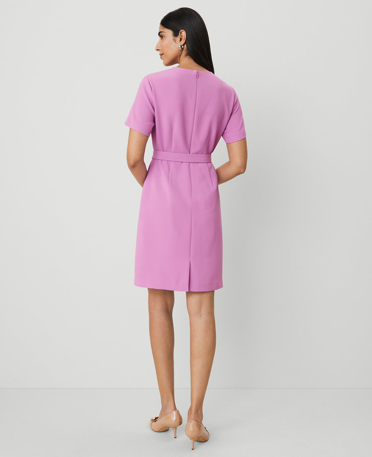 Ann Taylor Belted Sheath Dress Orchid Glow Women's