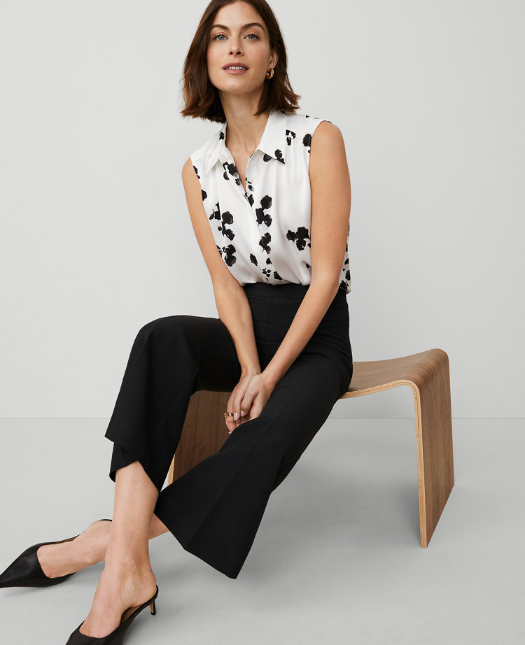 Floral Satin Sleeveless Shirt