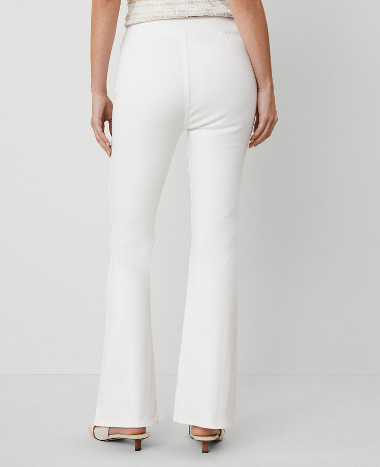 Ann Taylor The Pull-On Flare Jean — Curvy Fit White Women's