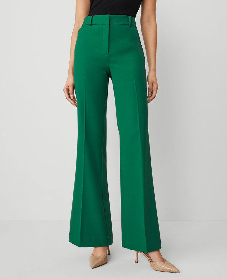 The Petite Flare Trouser Pant in Textured Drape — Curvy Fit
