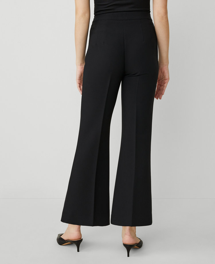 Ann Taylor The Petite Side-Zip Flare Pant Black Women's