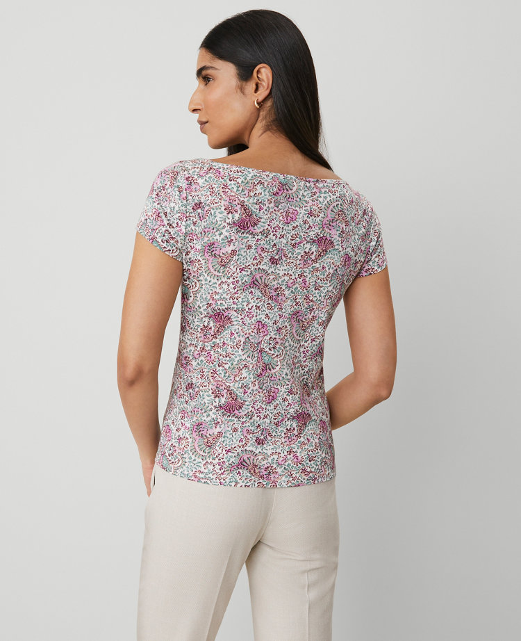 Floral Square Neck Tee