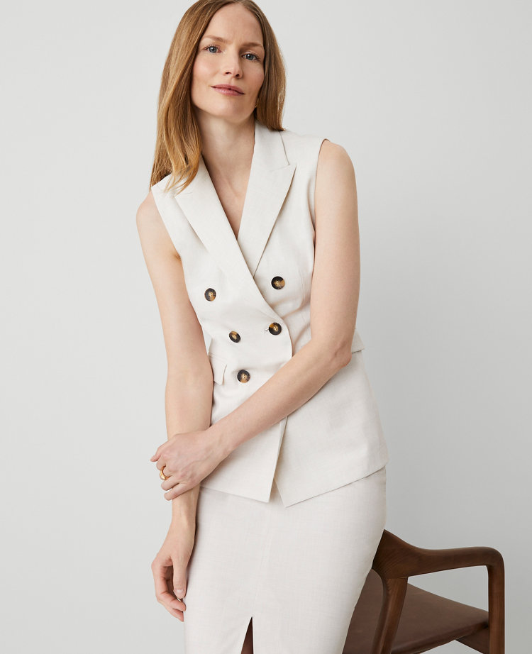 The Petite Long Double-Breasted Vest