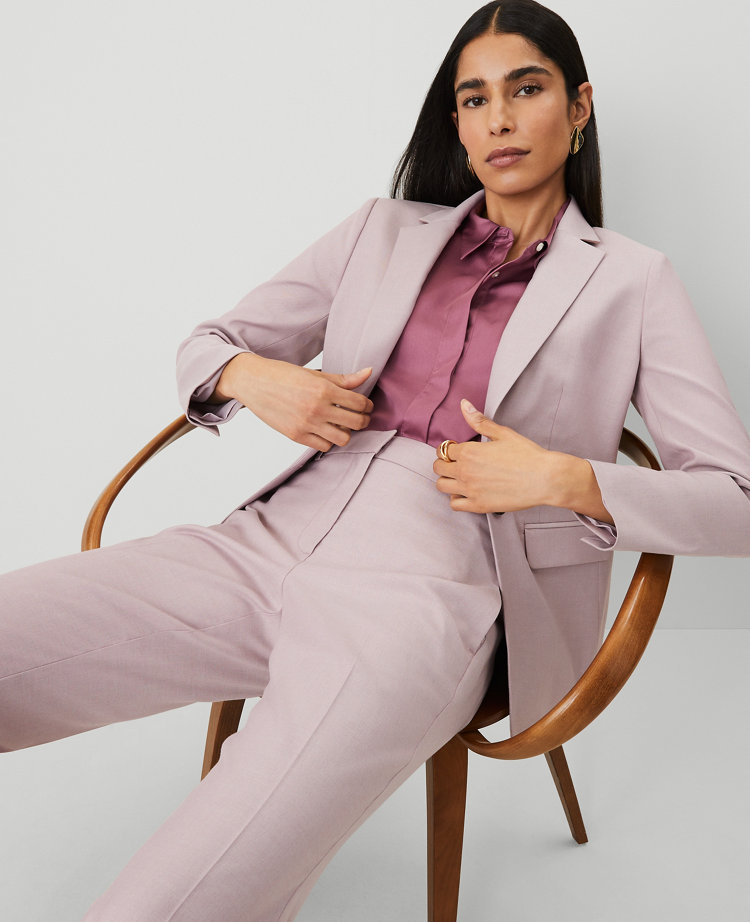 The Petite Long Notched One Button Blazer