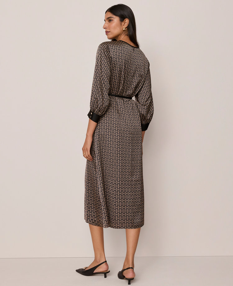 Chain Link Print Midi Dress