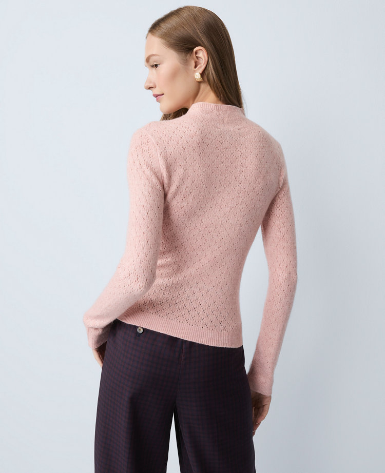 Pointelle Mock Neck Sweater carousel Product Image 2