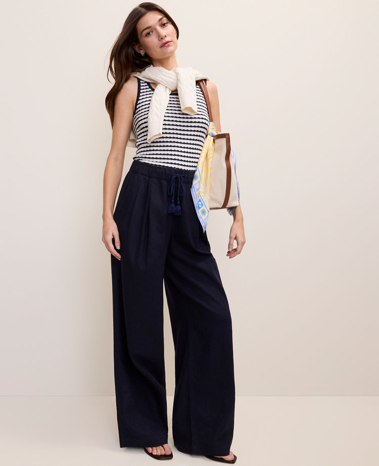 Easy Fit Wide-Leg Pant in Linen Blend
