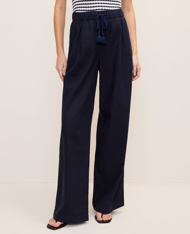 Easy Fit Wide-Leg Pant in Linen Blend