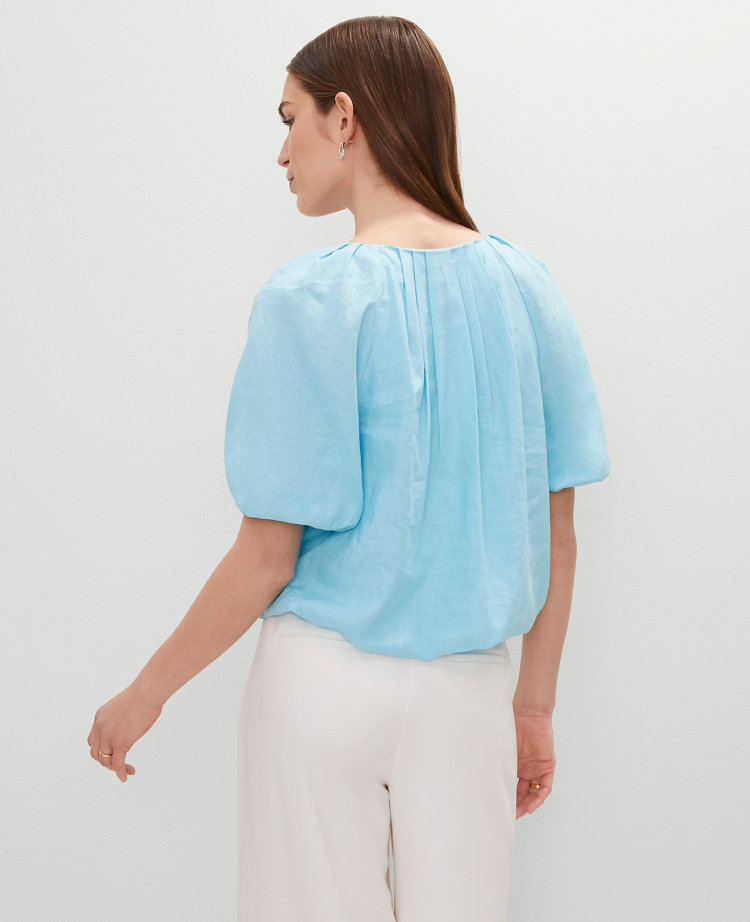 Tie Front Bubble Hem Blouse