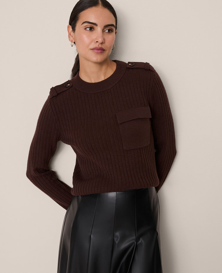 Ribbed Pocket Sweater