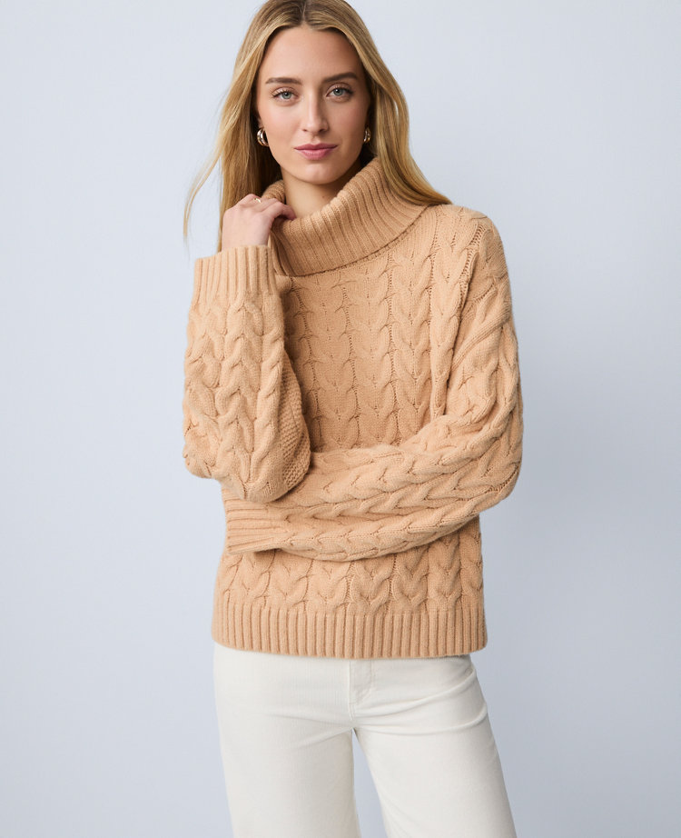 Weekend Collection Cable Turtleneck Sweater