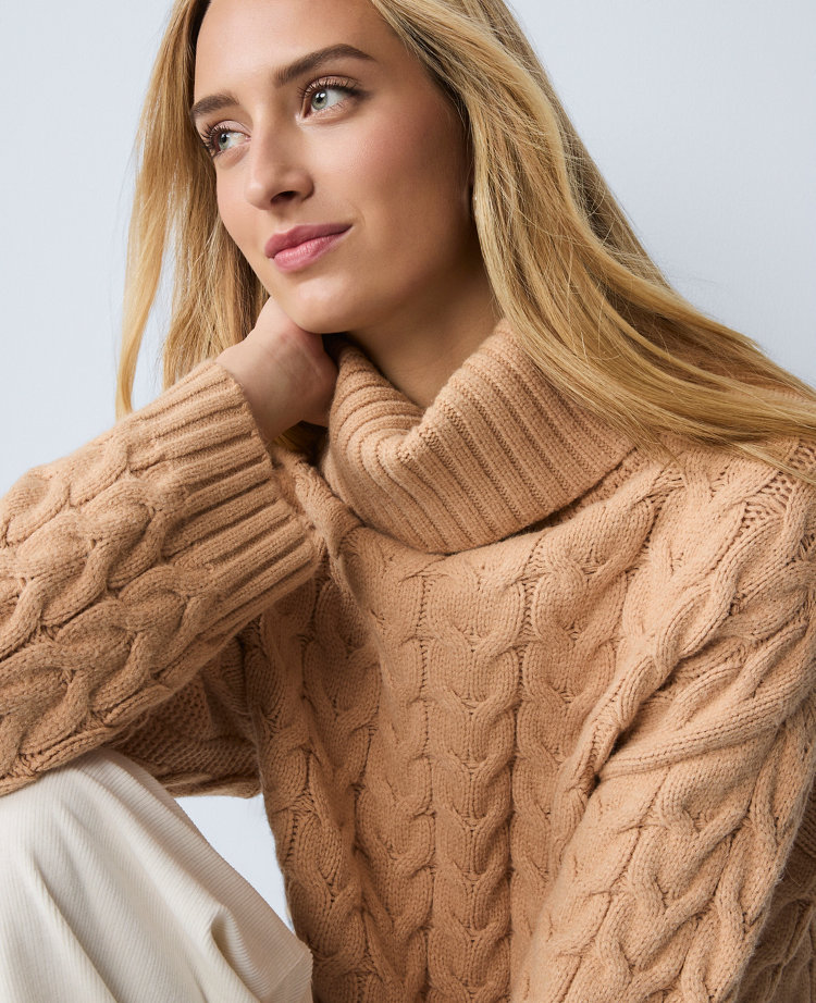 Weekend Collection Cable Turtleneck Sweater