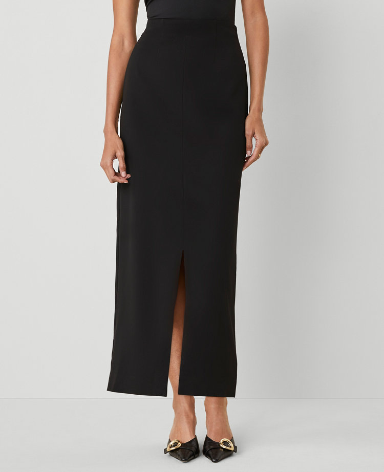 The Petite Column Maxi Skirt in Fluid Crepe