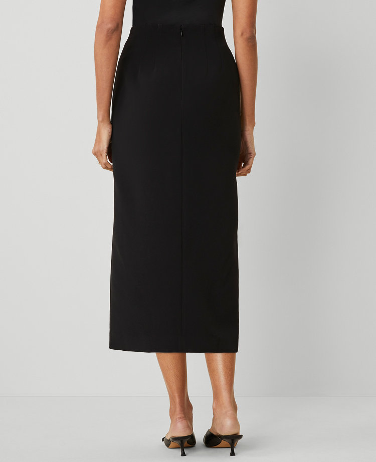 Ann Taylor The Petite Column Maxi Skirt Fluid Crepe Black Women's