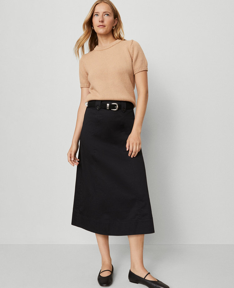 Weekend Collection Sateen Full  Midi Skirt