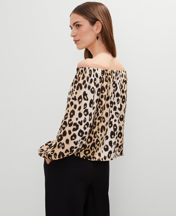 Animal Print Off The Shoulder Top