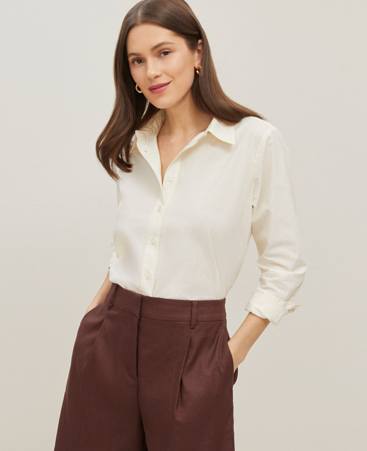 Petite Striped Relaxed Perfect Shirt