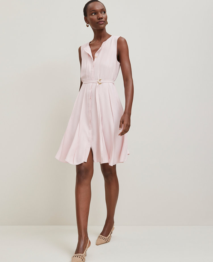 Petite Belted Flare Dress