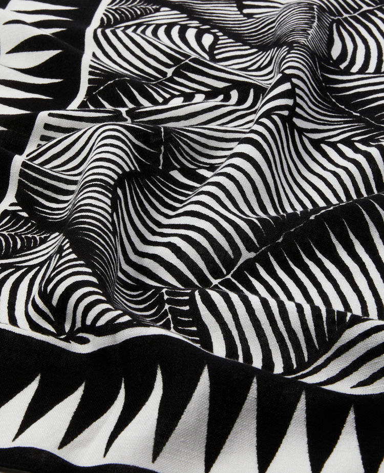 Linen Scarf in Palm Print