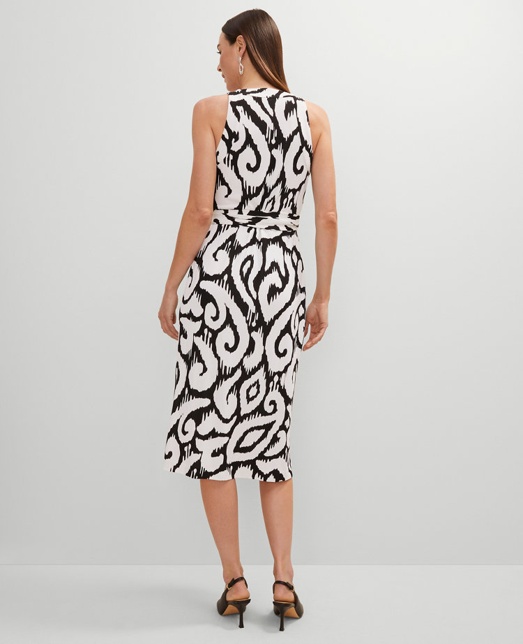 Ikat Halter Wrap Midi Dress